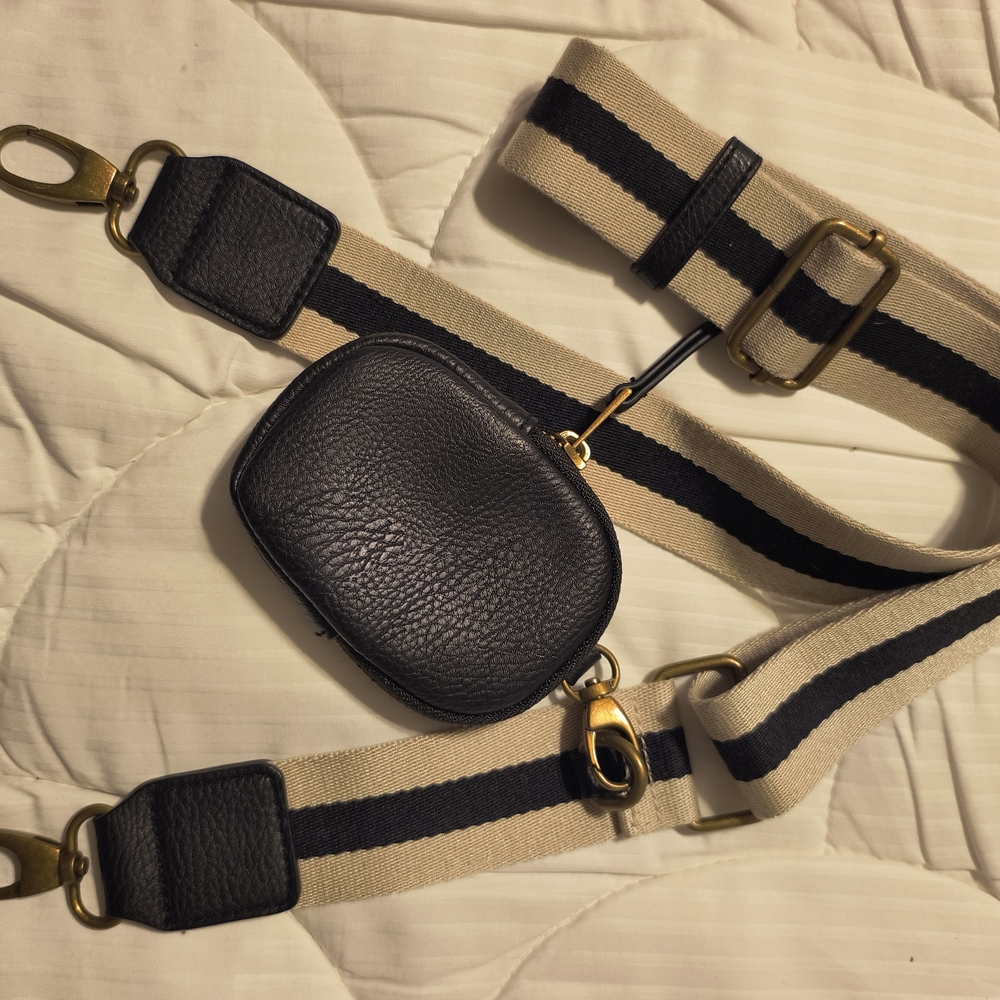 Universal Thread Black Crossbody Bag with Striped Strap